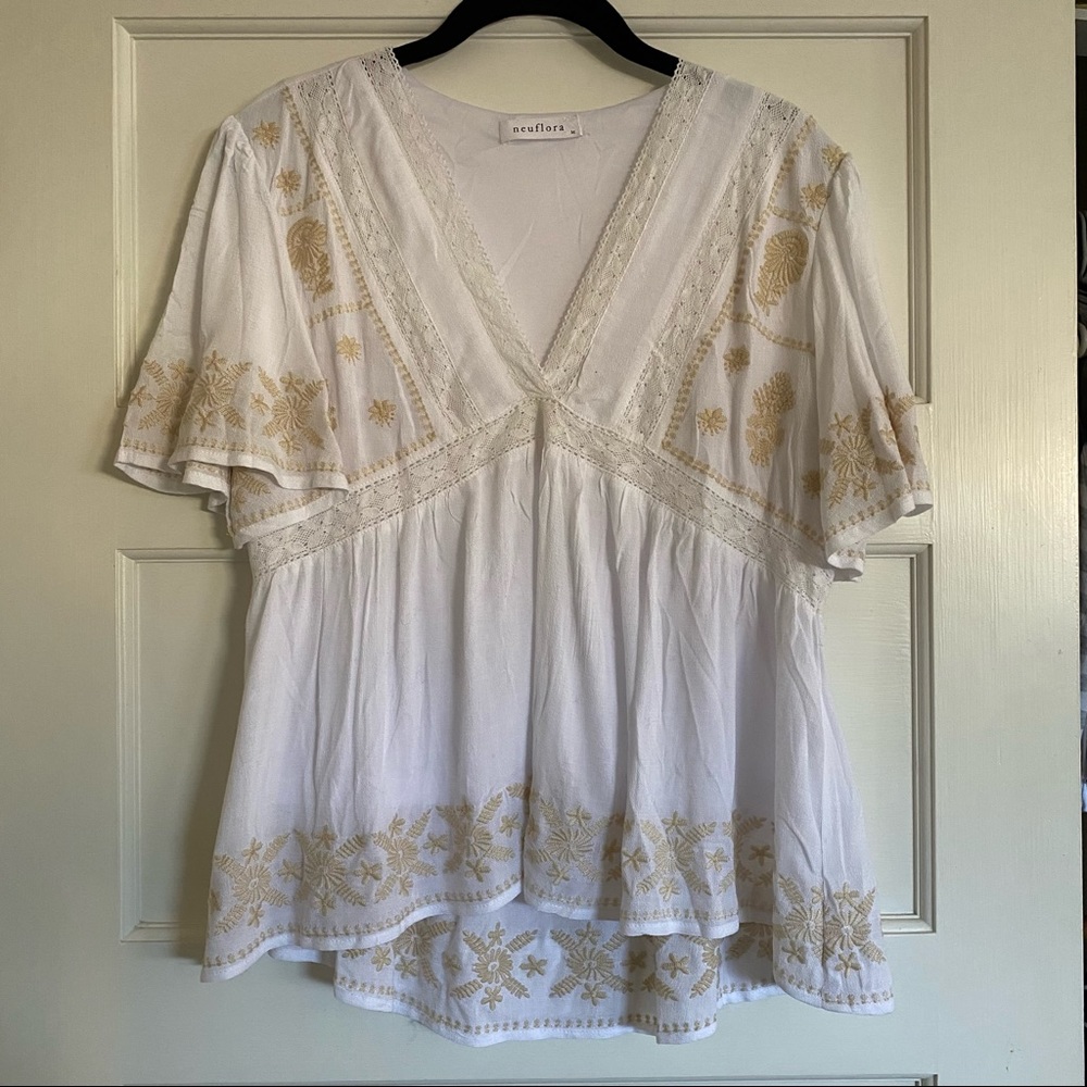 Never Worn Neuflora London Blouse in White